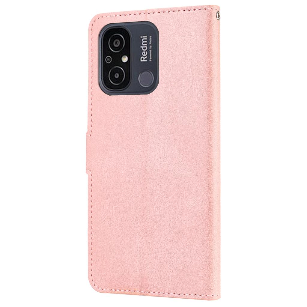 Stand Wallet Cover for Xiaomi Redmi 12C 4G/Poco C55 4G PU Leather Phone Case with Strap
