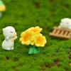 Adorable Resin Sunflower Cat Miniature Charming Cartoon Garden Decor Animal Figurine