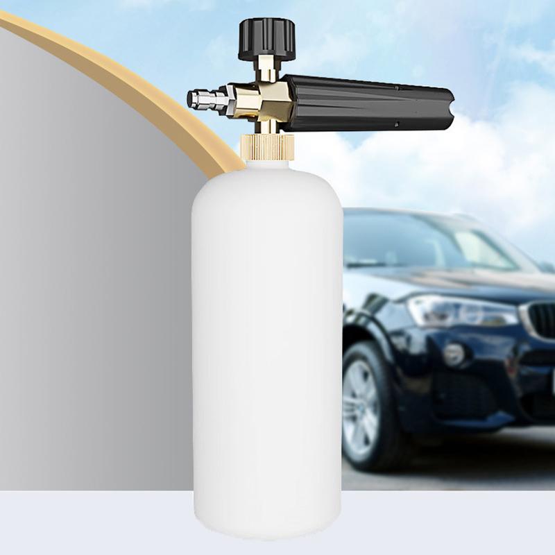 High Pressure Washer Nozzle Snow Foam Lance 1/4" Quick Connect Soap Foamer Cannon Generator Car Wash Cleaning Bottle 1L 3000Psi