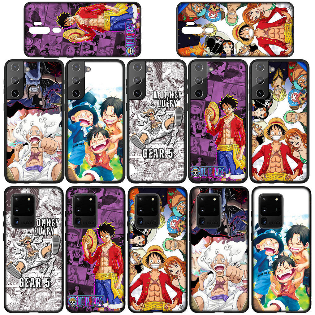 Für Samsung Galaxy S25 S24 S23 S22 Ultra FE Plus A37 A57 A56 A55 A06 A16 A15 A36 A26 A35 A05 A25 A54 A34 Handyhülle Luffy Gear 5 One Piece Anime Cover