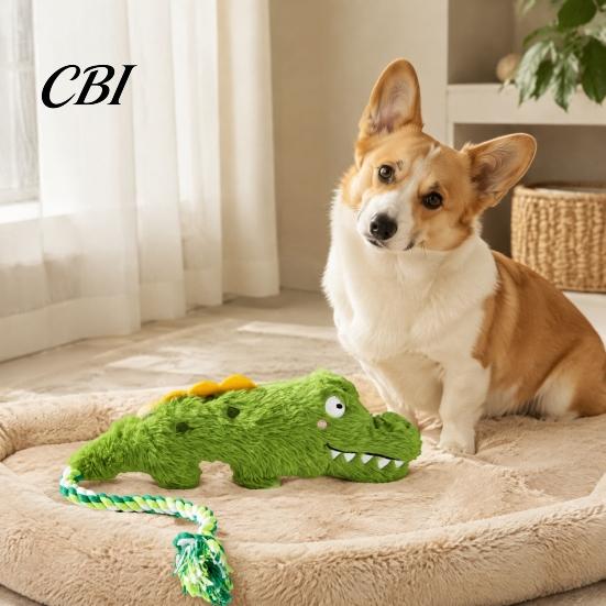 Attractive Squeaker Toy for Boredom Relief Plush Crocodile Dog Toy, Squeaky Stuffed Chew Interactive Tug of War Puppy Teething, Small Medium