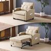 Sofa Bed Chair Recliner, 3-in-1 Convertible Sleeper Sofa Chair Bed Beige Daybed Pull Out Couch Bed with Adjustable Backrest, US