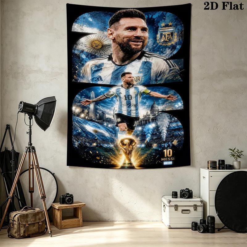 Messi Wall Tapestry Aesthetic Wall Hanging Printed Fabric Blanket Decorative Tapestries for Bedroom Living Room Home Decor