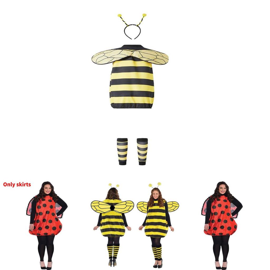 Bee And Ladybug Costume Set With Wings For Childrens Halloween Cosplay Party Fun