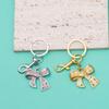 Metal Bowknot Keychain with Sparkling Rhinestones Elegant Gift for Women Fashionable Keyring Pendant