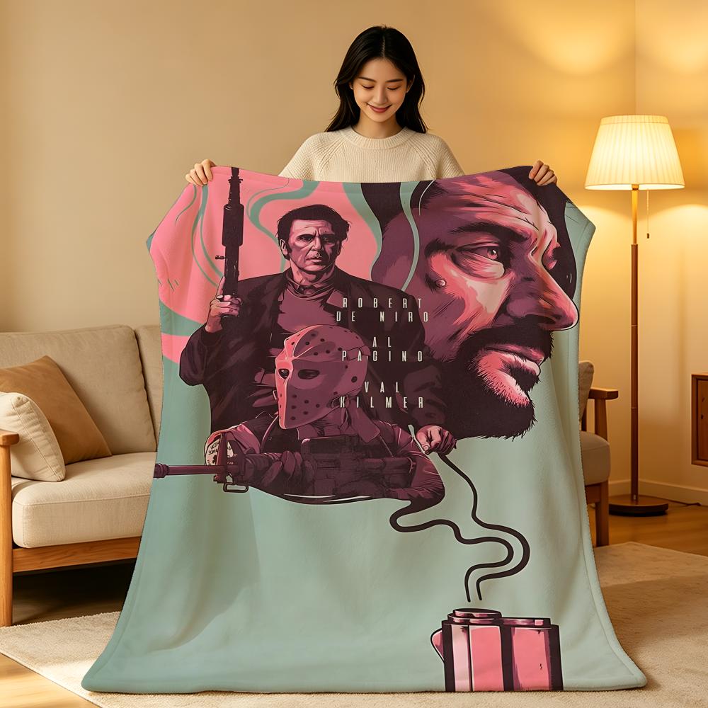 Movie H-Heat Throw High-Density Short Plush Blanket Soft Skin-Friendly for Sofa Nap Air-Conditioned Room