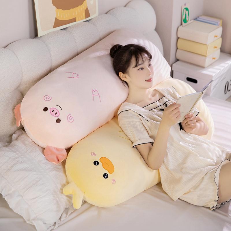 Cute Long Pig Duck Plush Toys Stuffed Soft Pause Office Nap Doll Bed Sleepping Pillow Home Decor Birthday Gifts