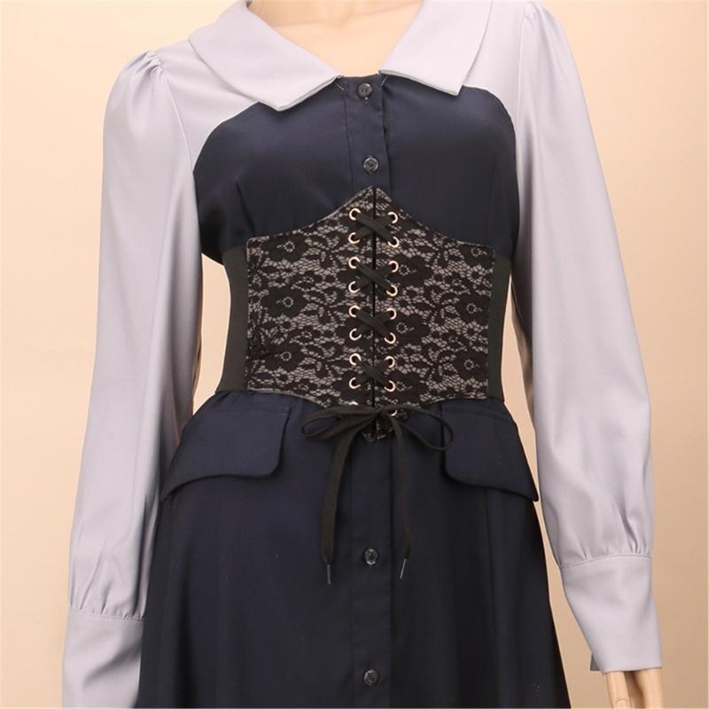 Western Styles Black Corset Leather Belt Women Gothicism Styles Waistband for Women Fashion Accessory