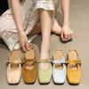 French evening breeze flat-bottomed bag head half slippers women's outer wear 2025 new spring and summer one-pedal Muller half-tray single shoes