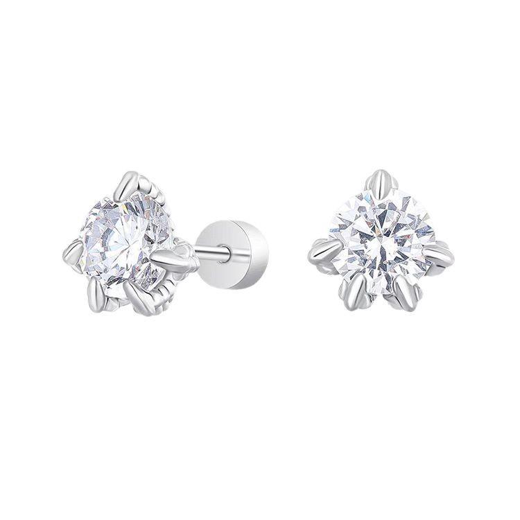 Dragon claw zircon earrings for women, ear piercing for men, sparkling diamond ear bone studs, men's high-end ear cuffs, ear accessories