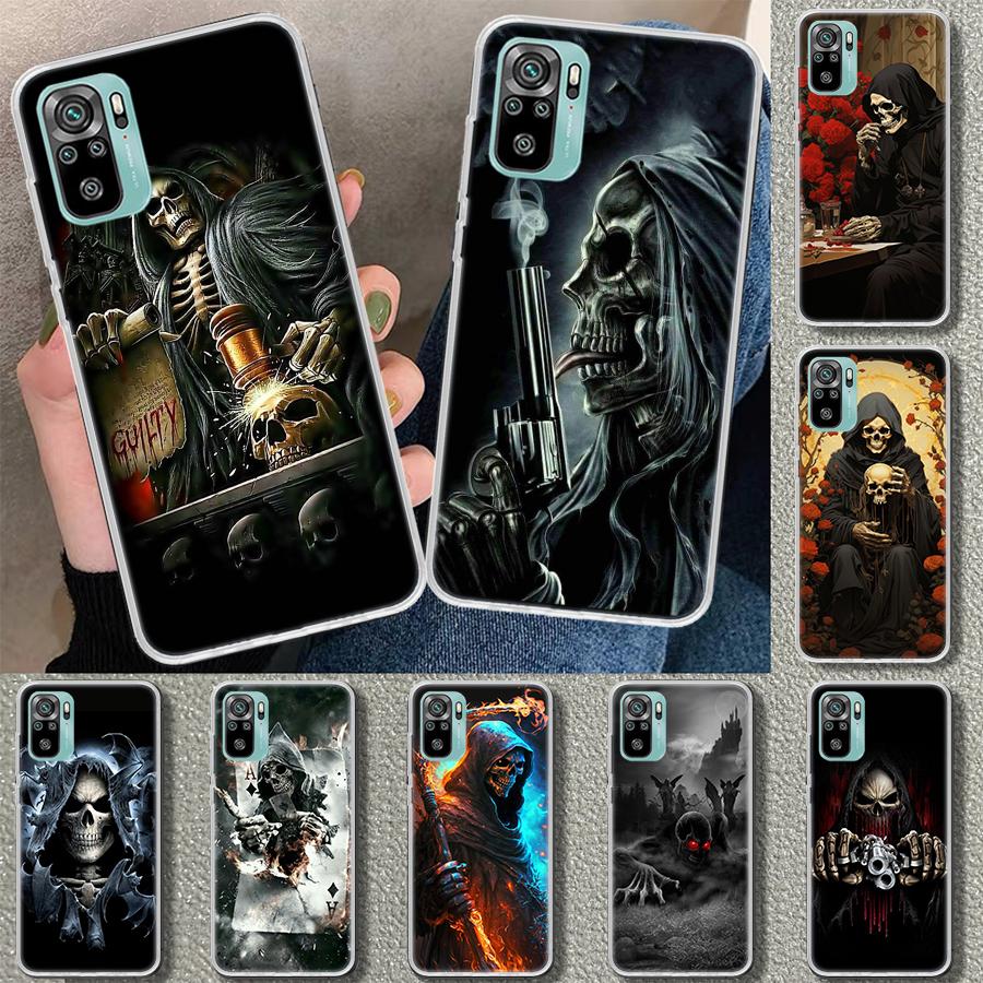 Reaper Skull Skeleton Gun Phone Case Cover for Xiaomi Redmi Note 15 14 13 12 11 Pro Plus 14S 12S 11S 11T 11E 10S 10 Customized F