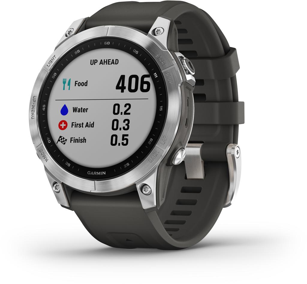 Garmin Fenix 7, Silver w/Graphite Band "010-02540-01" (timbru Verde 0.18 Lei)