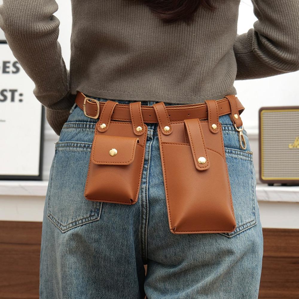 

Phone Pack Waist Pack Waterproof Belt Pouch Portable Fanny Pack Unisex кавовий