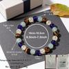 Festive Gifts Tiger Eye Aquamarine Crackle Crystal And Purple Glass Beaded Bracelet Stylish Fashion Jewelry For Daily Wear Simple Versatile Accessory