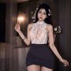 Large size erotic underwear stewardess secretary hip skirt passion temptation sexy hollow uniform free small chest open
