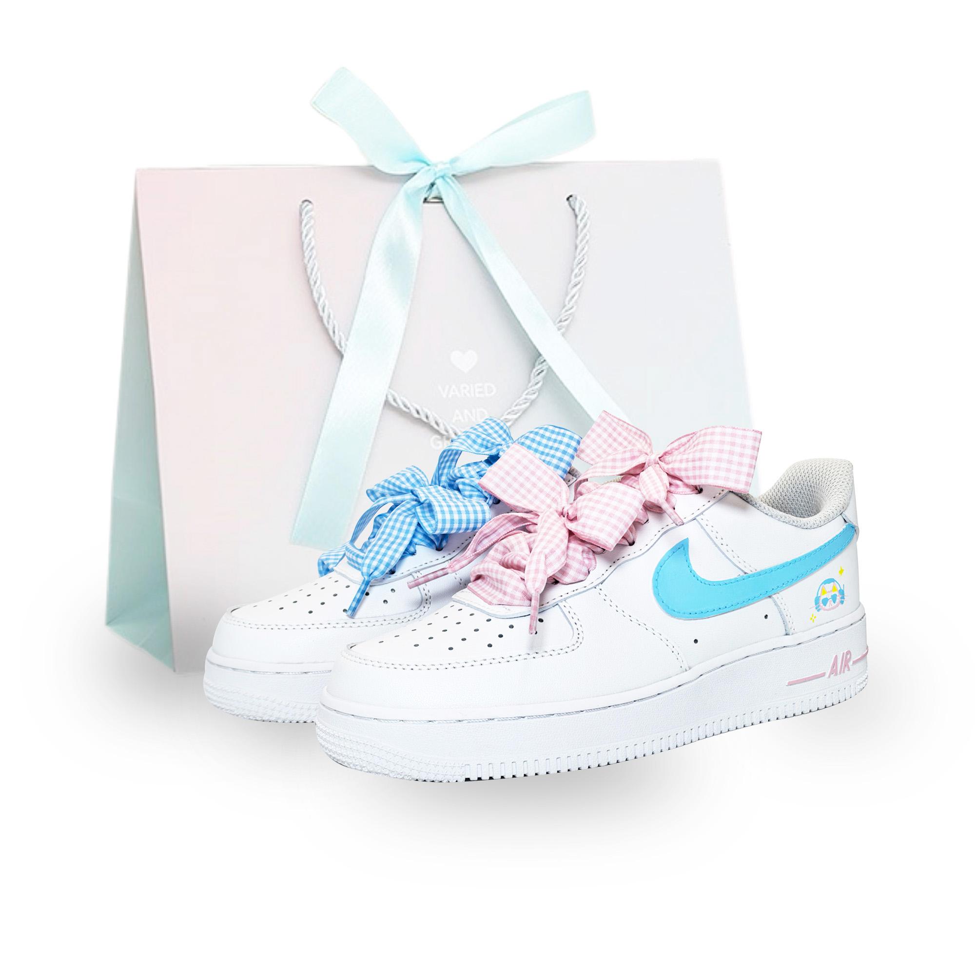 

Nike Air Force 1 Berry Delight Pie Abrasion Resistant Low top Skateboard Shoes Unisex Pink Blue DD8959-100(Team488-) 35.5