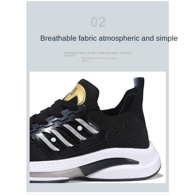 Summer Sports Men's Shoes Mesh Surface Flying Weaving Light Comfortable Running Casual Shoes with All Stylish Men's Shoes