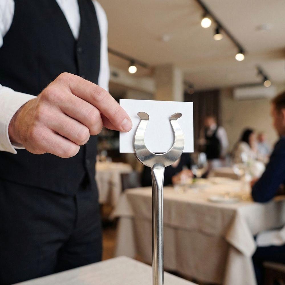 Party Dekoration Edelstahl Tisch Nummern Halter U-Form Verdickt Kartenhalter Rutschfeste Basis 7,9 Zoll Menü Clip Ständer Restaurant