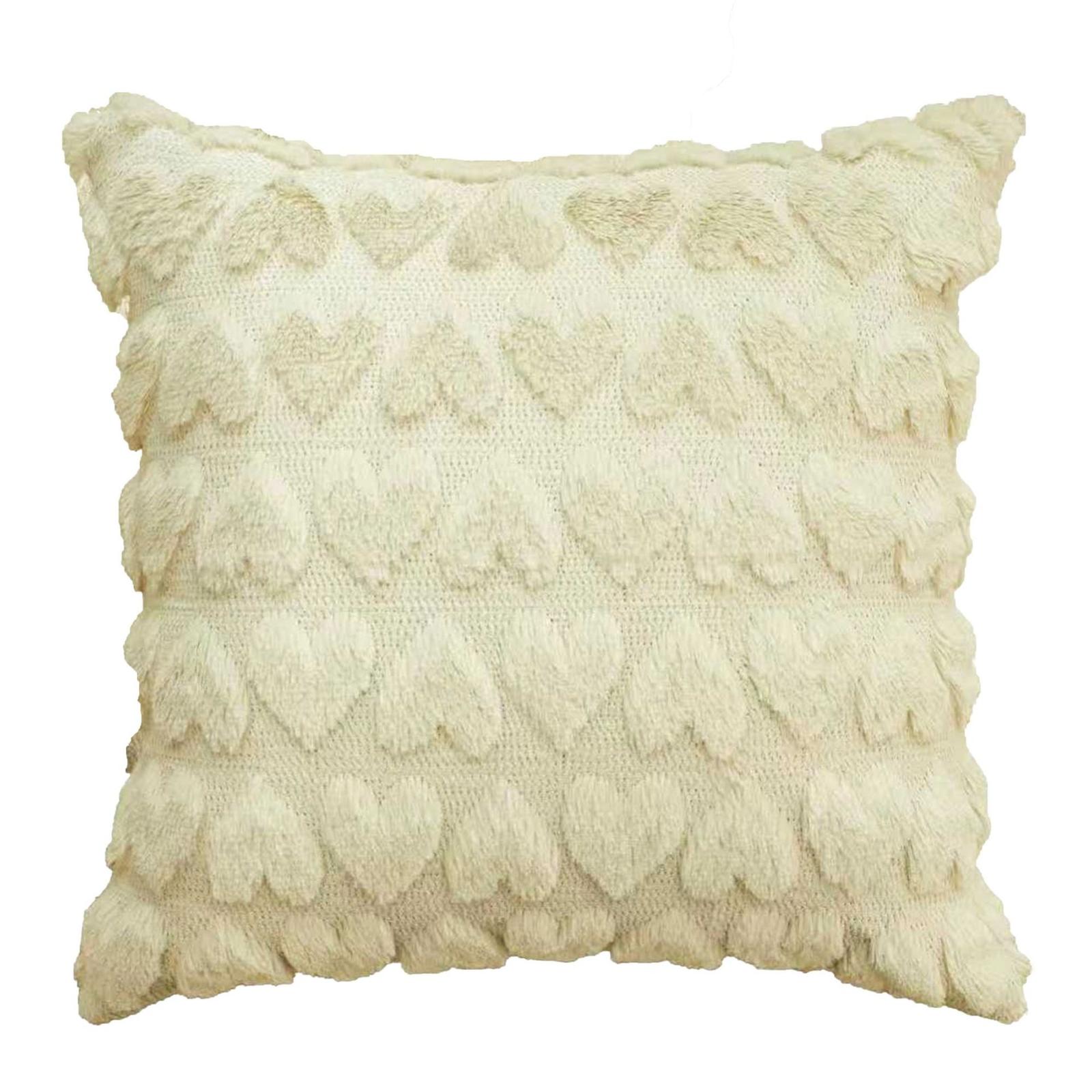 Valentine s Day Heart-shaped Modern Plush Throw Pillow cover Insert Not Included For Living Room Sofa One Size бежевый 699₽