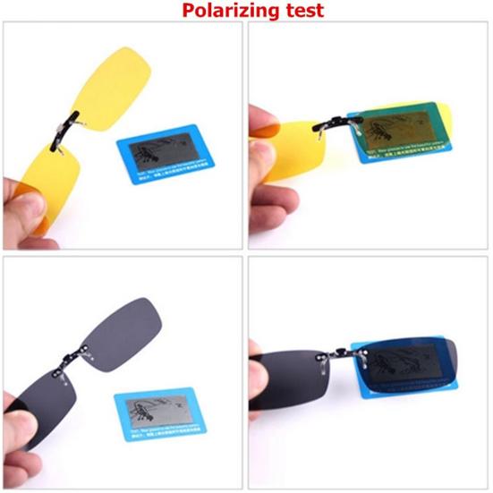 Portable Polarized Mirrored UV400 Clip-on Lens Sunglasses for Driving Fishing