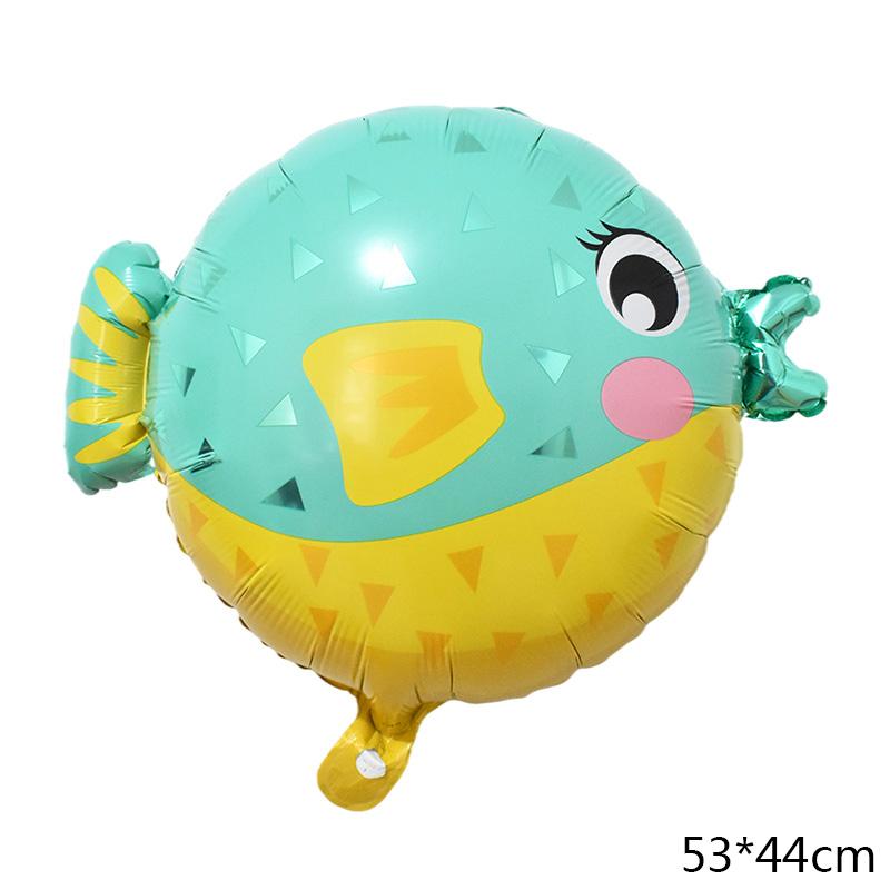 44pcs Under Sea Ocean World Animal Balloon Blue Number Foil Balloon Mermaid Theme Kids 1st Birthday Party Decoration Baby Shower