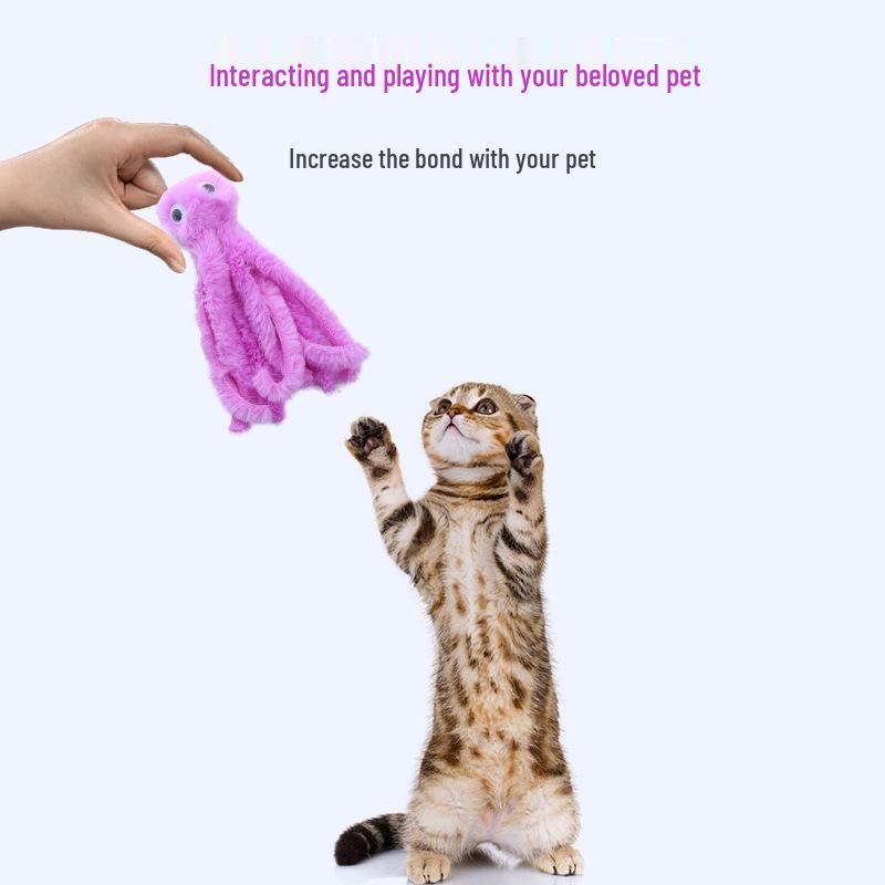 Plush Octopus Interactive Cat Toy - Self-Play Design