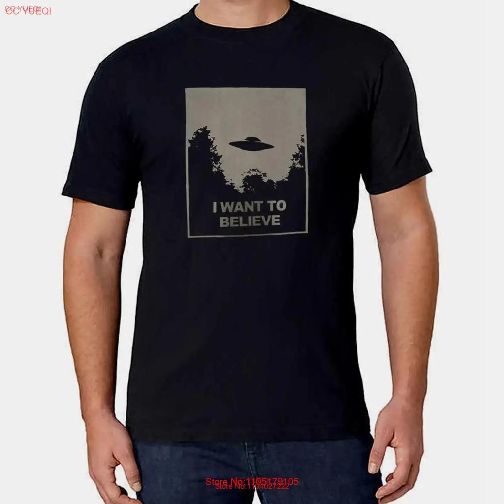 Unisex Unisex Sizes X Files I Want To Believe Ovni Poster T Shirt Vintage Unisex Streetwear Casual Breathable Graphic