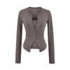Women's Slim-Fit Korean Style Waist-Cinching Cardigan and T-Shirt Set