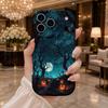 Wavy Edge Phone Case For iPhone 16 15 14 Pro Max 13 12 Mini 11 XR XS SE Halloween Moon Dead Tree Pumpkin Cover