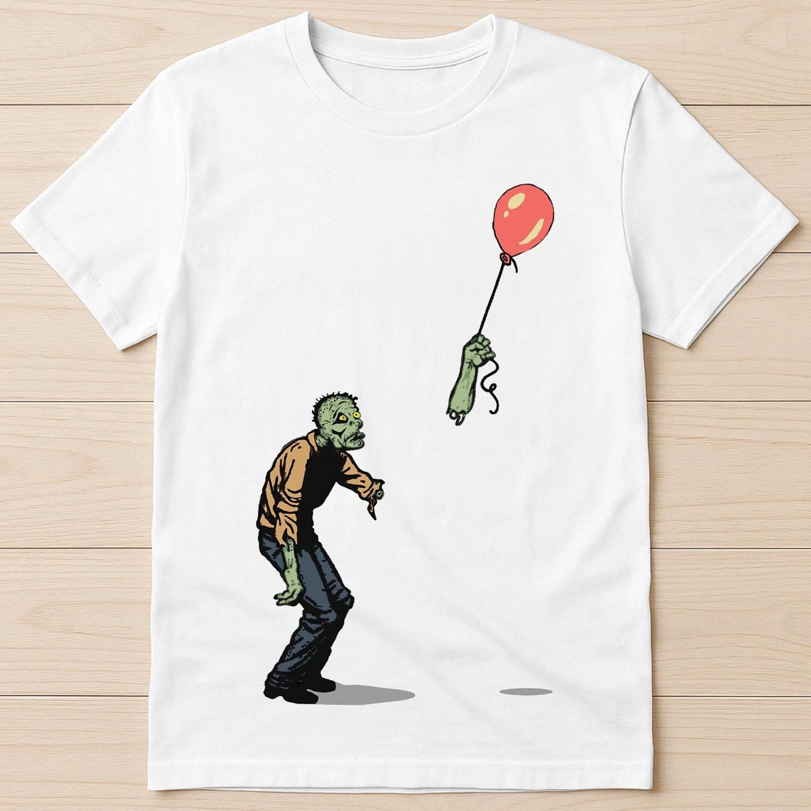 Zombie Banksy Girl Heart Balloon Halloween Weird Funny Gift Tee T Shirt G844 L