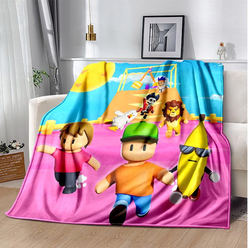 Stumble Guys Flannel Blanket Soft Warm All-Season Throw, Design for Camping, Car Travel, Hiking Sofa, Bed, Office Perfect Gift for Parties