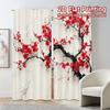 Flat Printing Jit Curtains Without Rod Cherry Blossom Drapes Chic Polyester Decorations Curtain Set Of 2 Made Washable