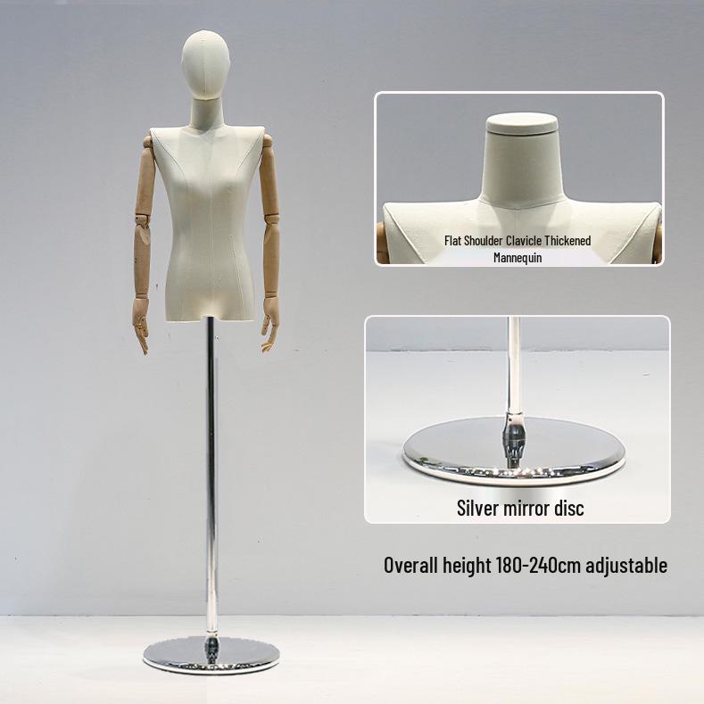 Korean Style Women's Clothing Display Mannequin with Flat Chest and Square Shoulders