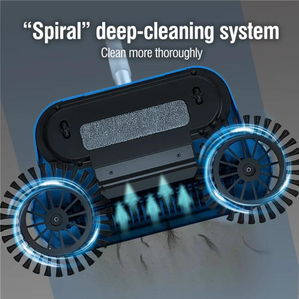 Ręczna Zamiatarka, Wielofunkcyjne Narzędzie do Czyszczenia Zamiatanie Mopowanie, Zamiatarka z Długim Uchwytem z Systemem Auto Spiralnego Głębokiego Czyszczenia