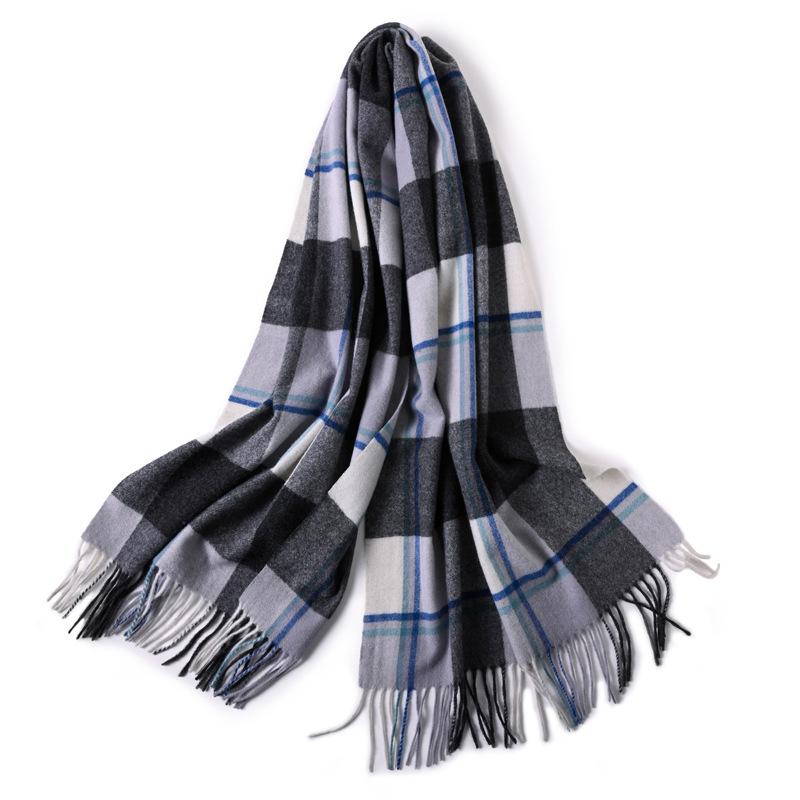 Milk camel pure wool scarf women's autumn and winter versatile thickened cashmere scarf new shawl dual-purpose