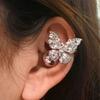 Earphone Charms Flash Rhinestone Ear-Clip Transparent Wings Ear Clip Butterfly Earrings  Women