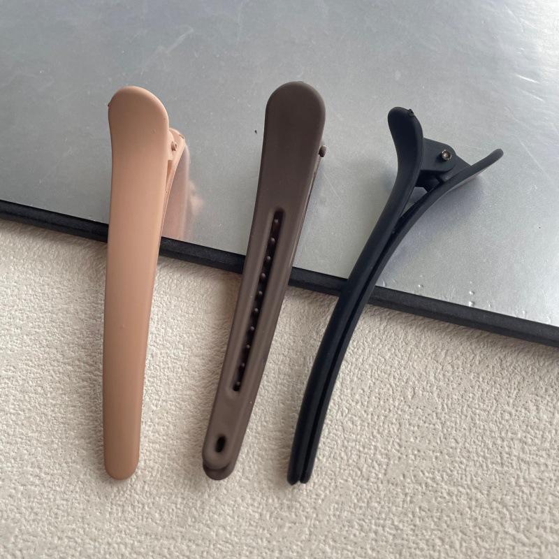 Elastic Lacquer Duckbill Hair Clips - Small Size for Salon, Hair Bun, Bangs, and Sides.