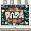 2D Blue & Wood Father's Day Backdrop "Happy Father's Day" Party Decor