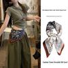Retro Herringbone Cashew Flower Silk Scarf - 70cm High-End Waistband & Pendant Accessory