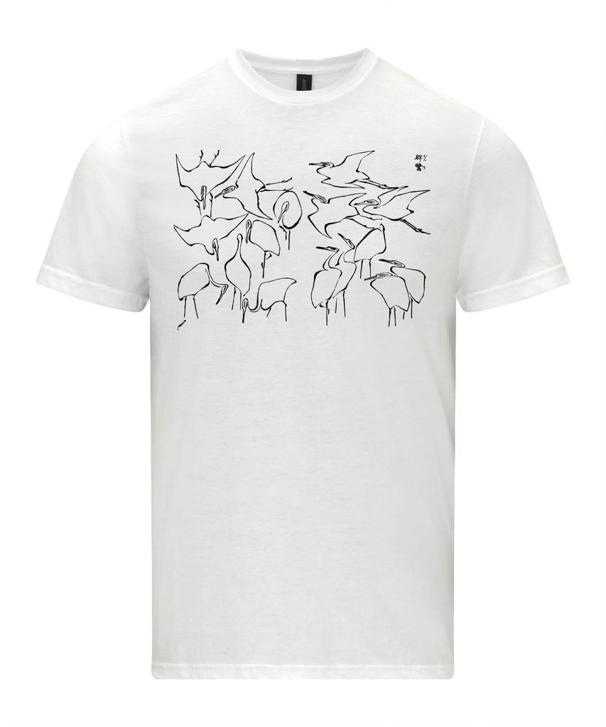 Katsushika Hokusai Cranes Birds Drawing Fine Art T-Shirt