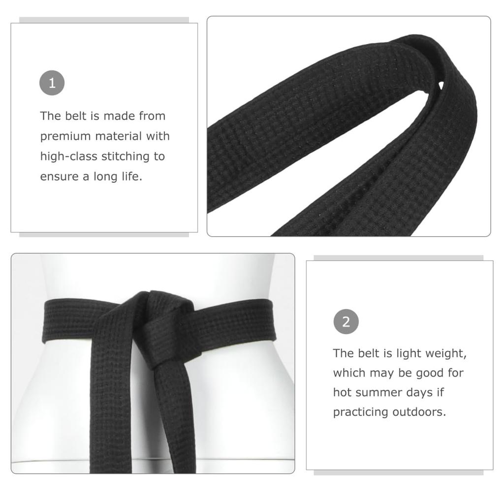 LEDMOMO Judo Black Karate Premium Black Brazilian 280cm Belt, Jiu-Jitsu Belt, Belt, Belt, Jiu-Jitsu Black,