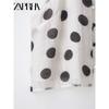 Zaprha 2025 New Arrival Western Style Youthful-Looking Loose Polka Dot Hanging Collar Temperament Leisure Short Top for Women 1608052
