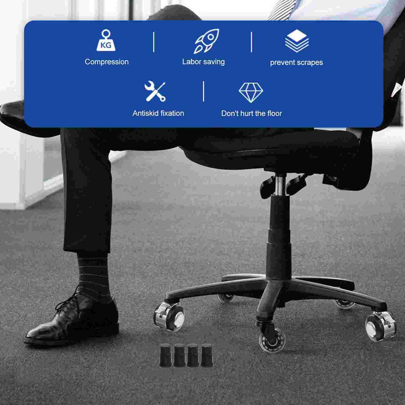 40Pcs Caster Socket Wheel Cap Furniture Casters Stem Insert Sleeve Office Chair Leg Mounting Plastic Covers Hardware Accessories