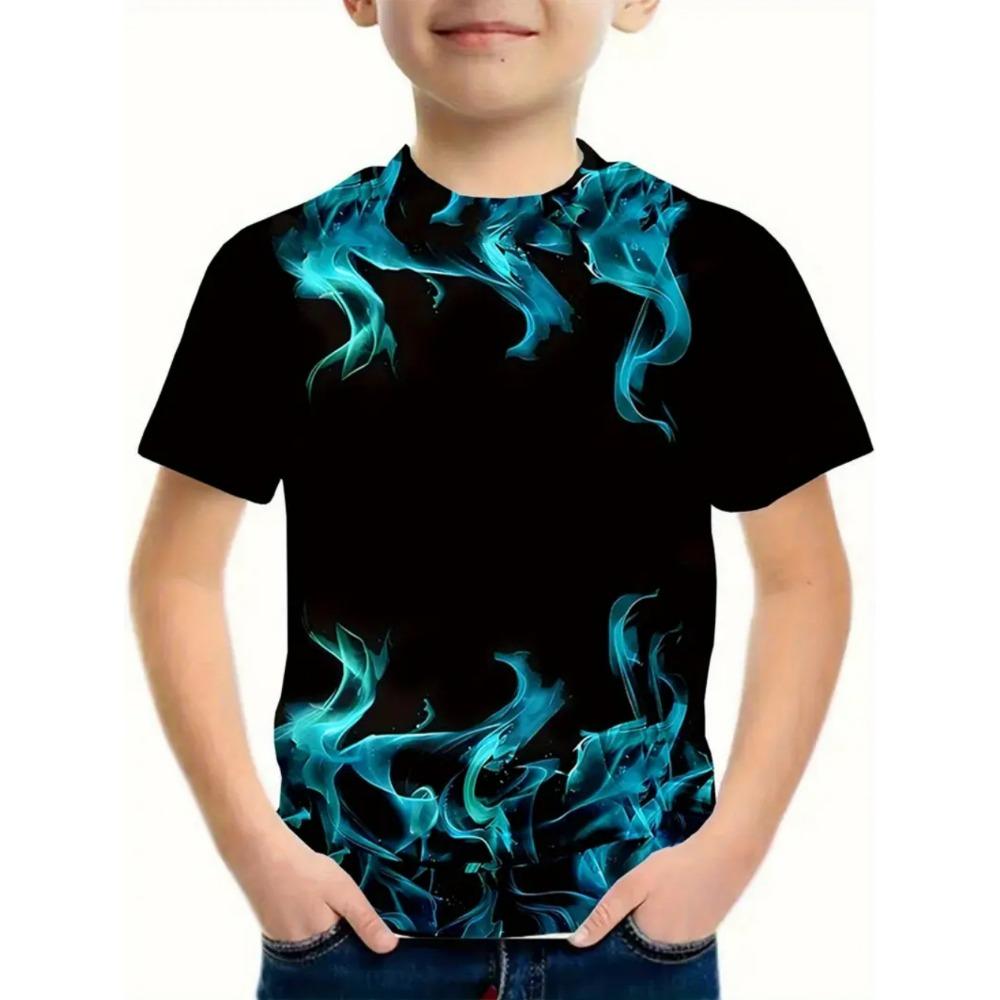 Boys' T-shirt tie dye pattern T-shirt short sleeved T-shirt children's T-shirt primary school girls' clothing casual top girls' T-shirt
