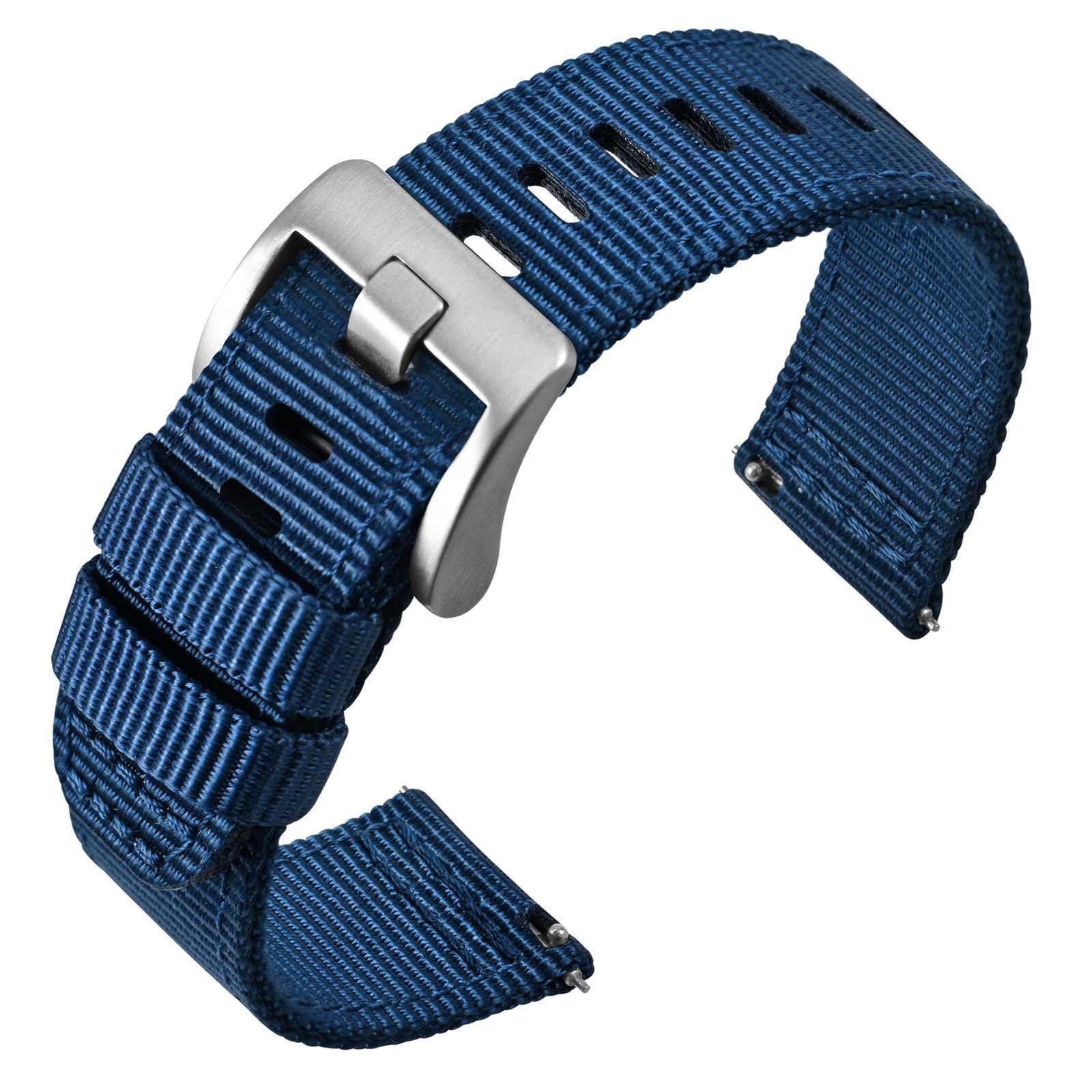 

[ANNEFIT] Nylon Watch Band, Military Watch Replacement Band, Fabric 2 Line Nylon Strap, Quick Release, 18 mm, Nylon 18 mm