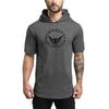Muscleguys Sports Hooded T-Shirt Summer New Men's Short-sleeved T-shirt Cotton Trend Bodybuilding Fitness Hooded Half-sleeve Sweater
