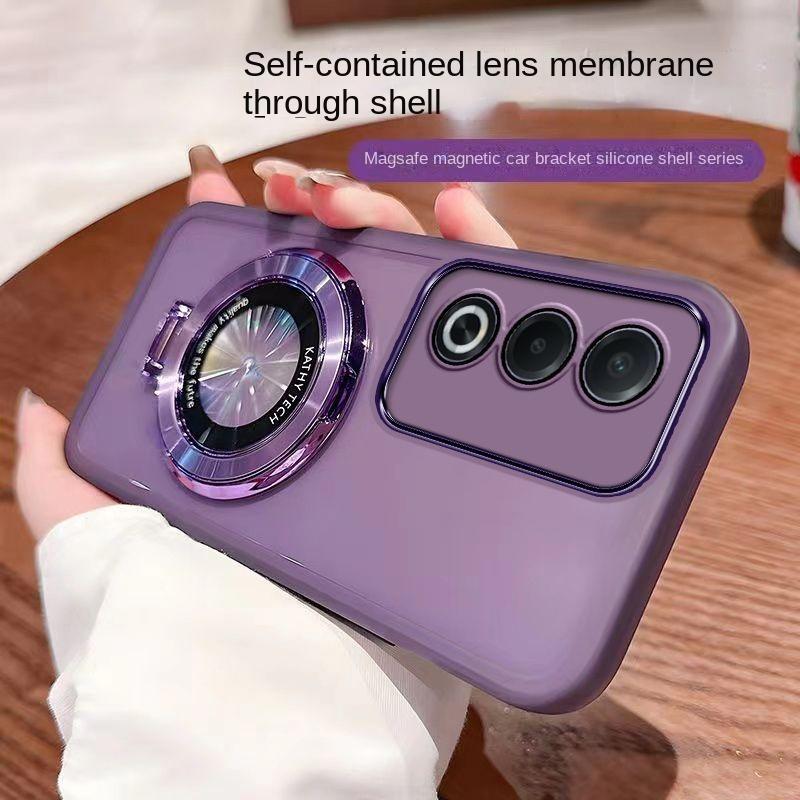 

Для OPPO A80 5G Чехол Мягкий Прозрачный С Кольцом Магнитный Защитный Чехол-Накладка На Заднюю Панель Для OPPO A80 Полная Защита Чехол для Телефона For OPPO A80 5G фиолетовый