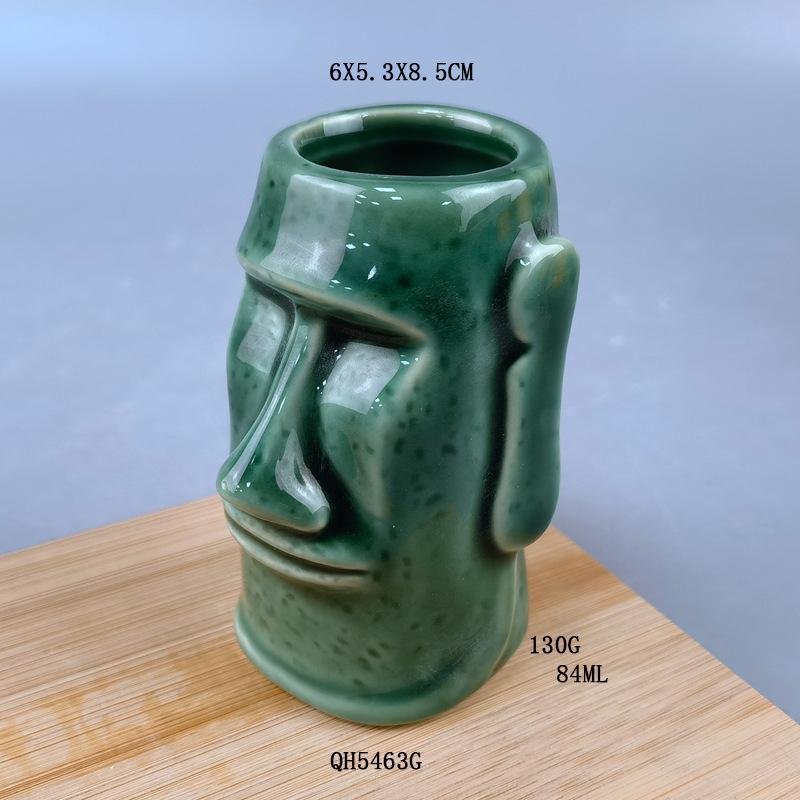 Tiki Cup Bar Tiki Cup Hawaiian Cocktail Glass Creative Personality Ceramic Cup Mojito Cup Bar Glass 50ml or less
