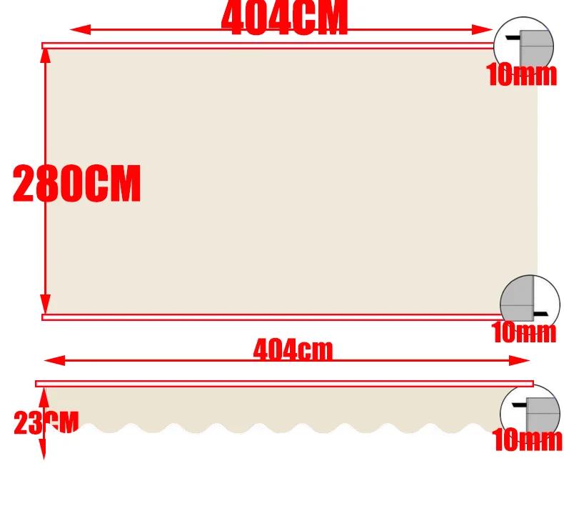 Tewango Orange +White Strip Blind Replacement Awning Top Sunshade Canvas Striped Polyester with UV Coating 10x8ft 350x250cm