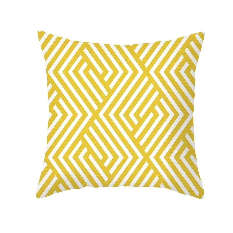 Yellow Geometric Simple Pattern Decorative Pillowcase Cushion Pillowcase Bedding Decoration
